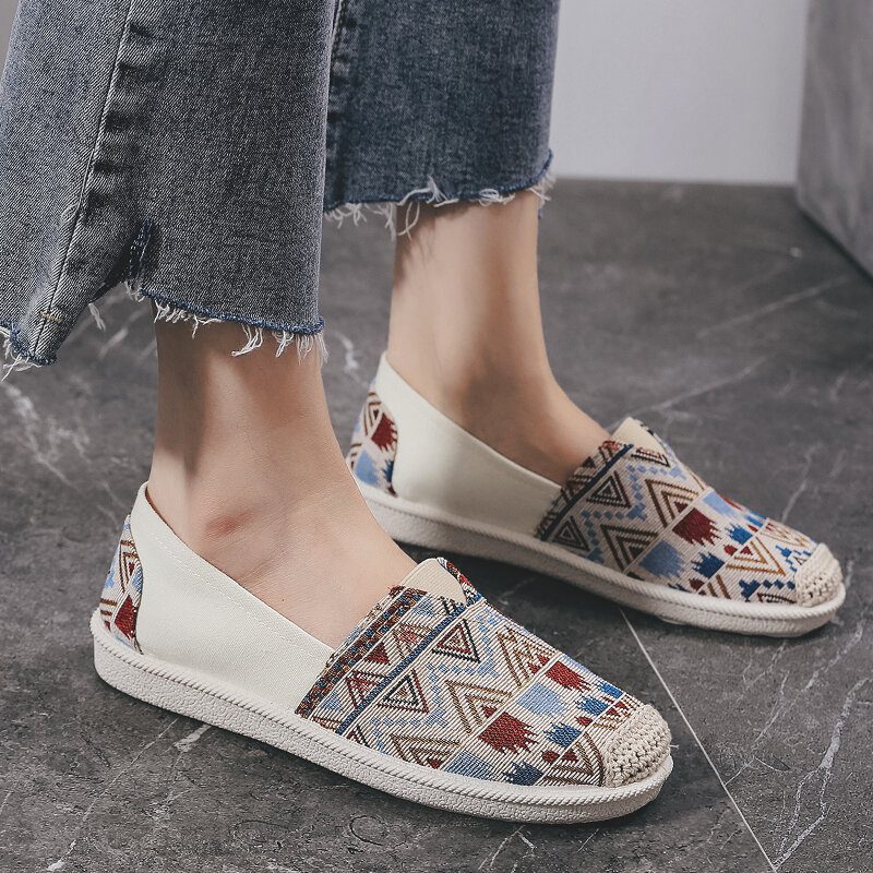 Dame Casual Myk Patchwork Rund Toe Fisherman Sko