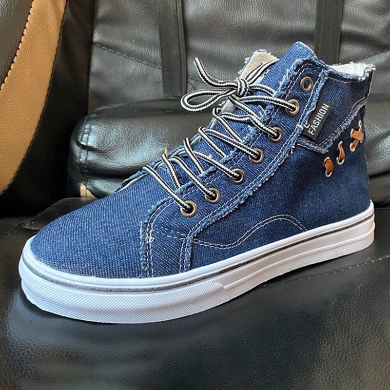 Dame Denim Comfy Wearable Casual Sports High Top Flats