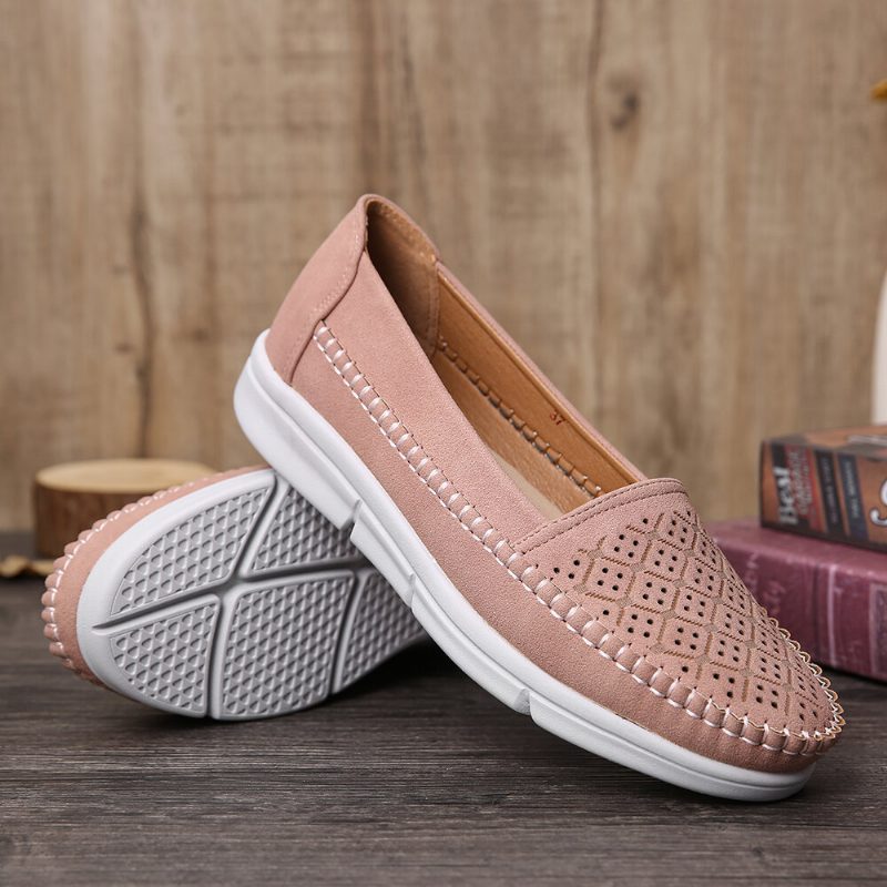 Dame Hollow Comfy Massasje Myk Såle Casual Flats