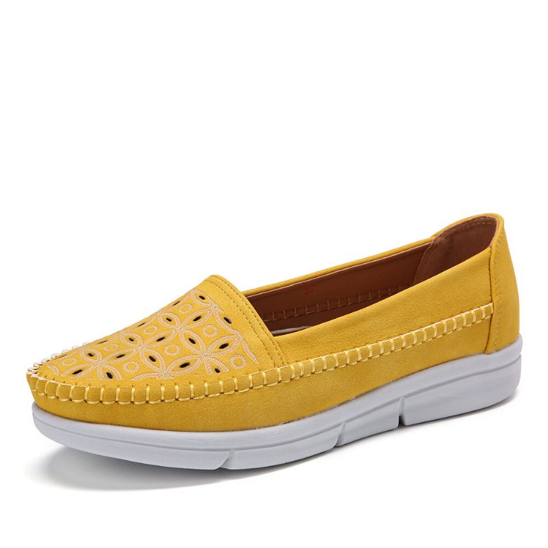 Dame Hollow Comfy Massasje Myk Såle Casual Slip On Falts