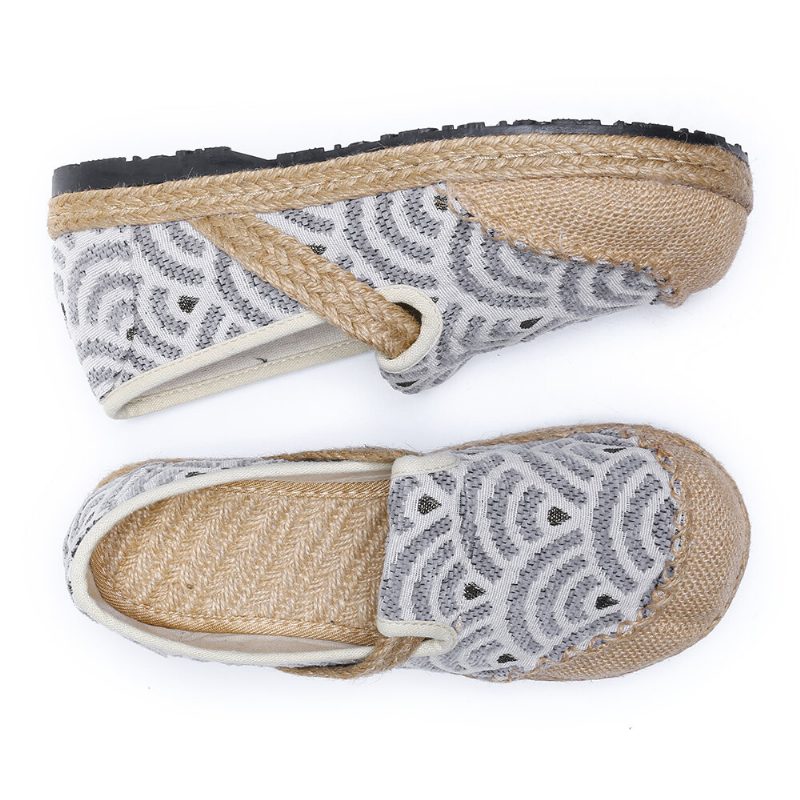 Dame Lin Comfy Bærbar Rund Toe Casual Espadrille Flate Loafers