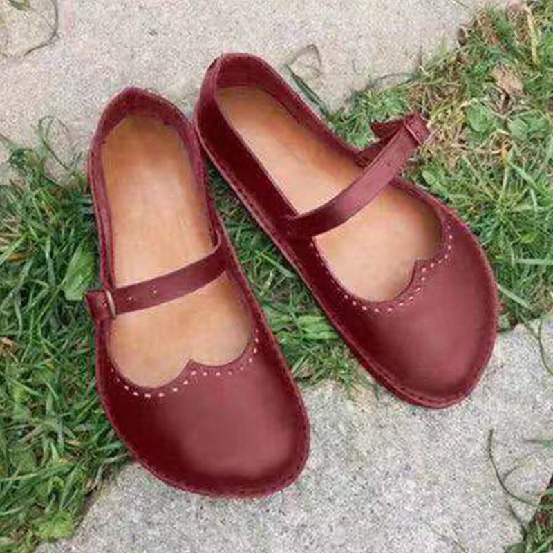 Dame Retro Large Size Comfy Spenne Casual Spring Flats Loafers