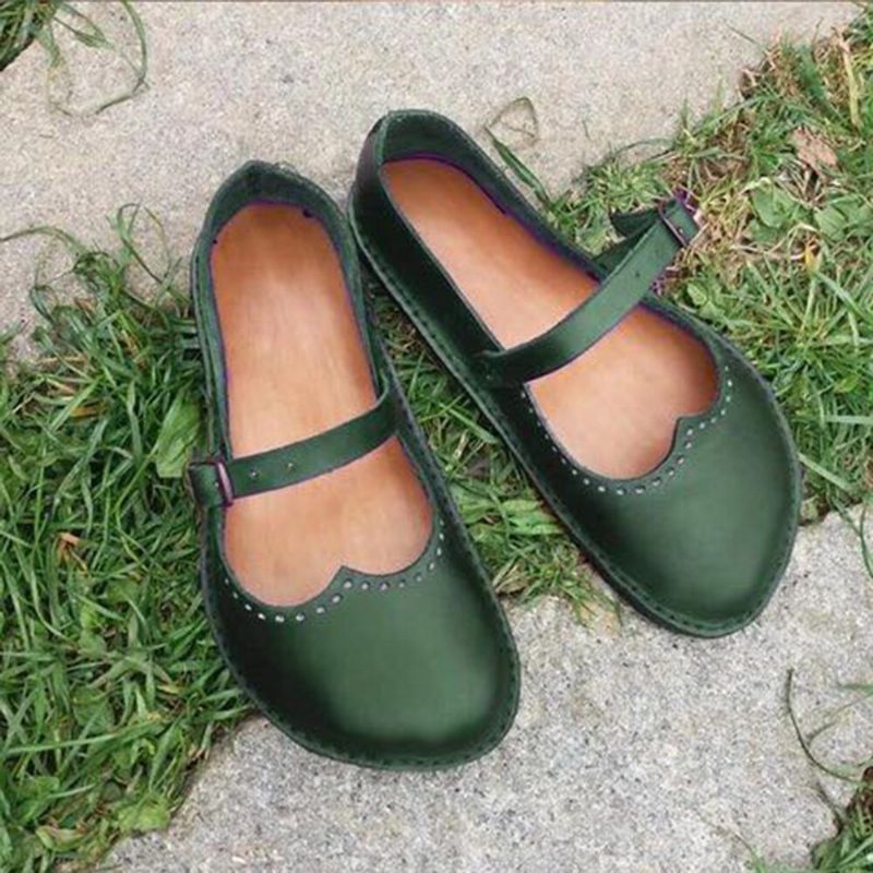 Dame Retro Large Size Comfy Spenne Casual Spring Flats Loafers