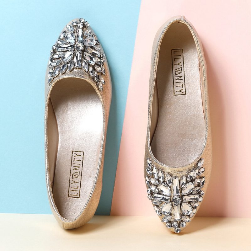 Dame Søt Rhinestone Dame Lett Rhinestone Dressy Flats