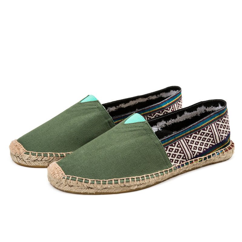 Dame Stor Størrelse Etnisk Stil Lin Slip-on Espadrille Fiskerens Sko