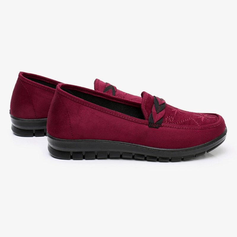 Kvinner Blomster Broderi Grunne Bærbare Slip-on Loafers