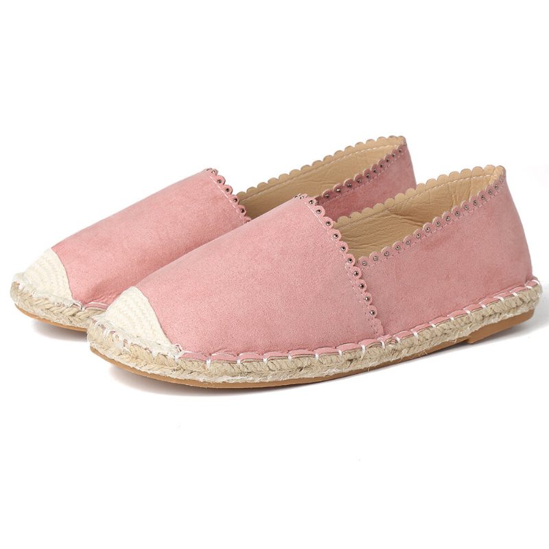 Kvinner Casual Comfy Pustende Espadrille Flate Slip On Flats