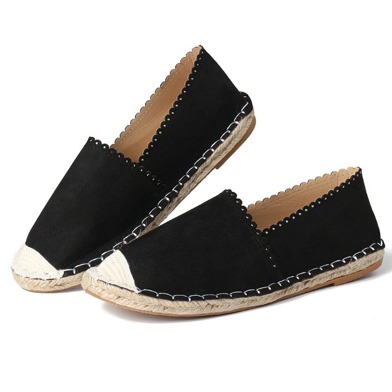 Kvinner Casual Comfy Pustende Espadrille Flate Slip On Flats