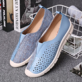 Kvinner Colorblock Comfy Hollow Pustende Casual Flats