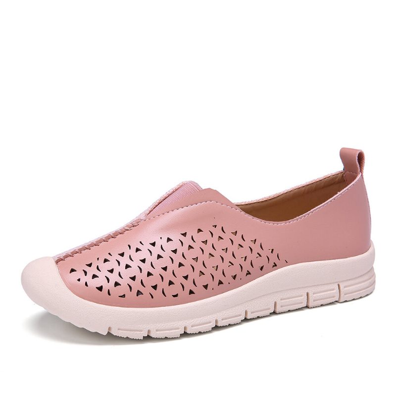 Kvinner Colorblock Comfy Hollow Pustende Casual Flats