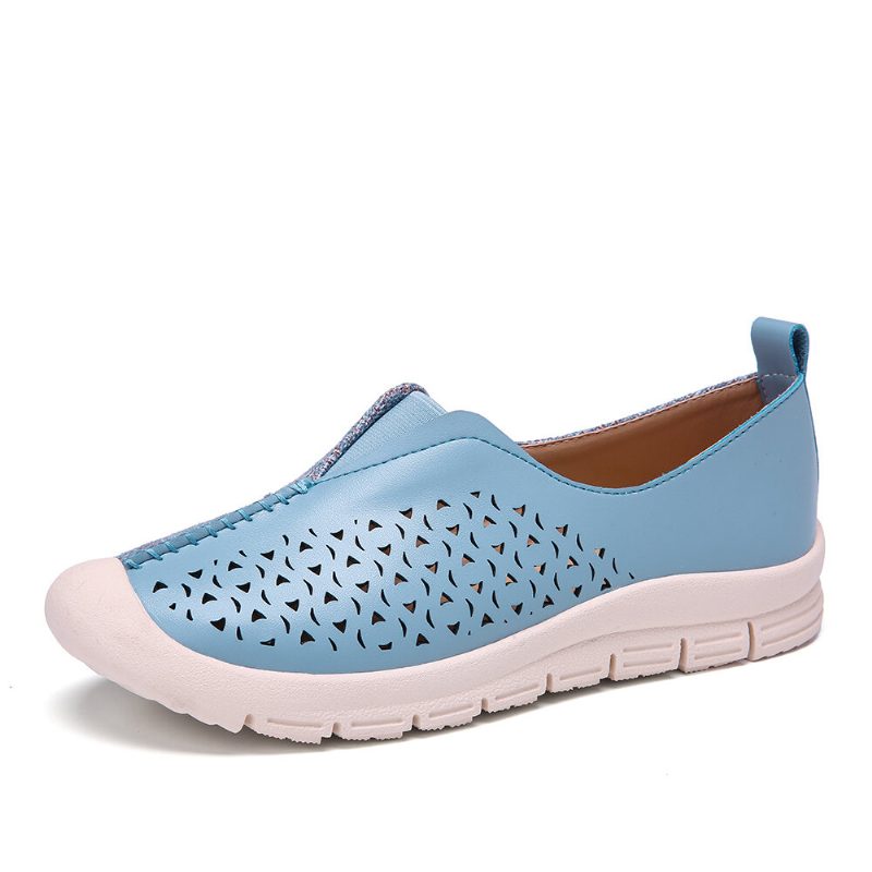 Kvinner Colorblock Comfy Hollow Pustende Casual Flats