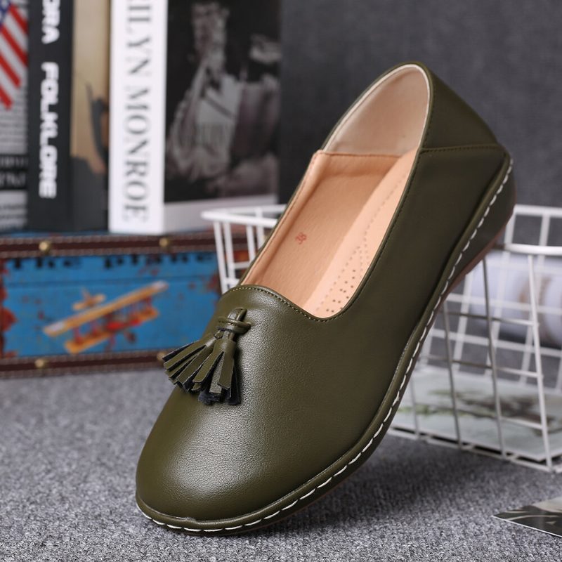 Kvinner Dusk Ensfarget Uformell Casal Comfy Flats