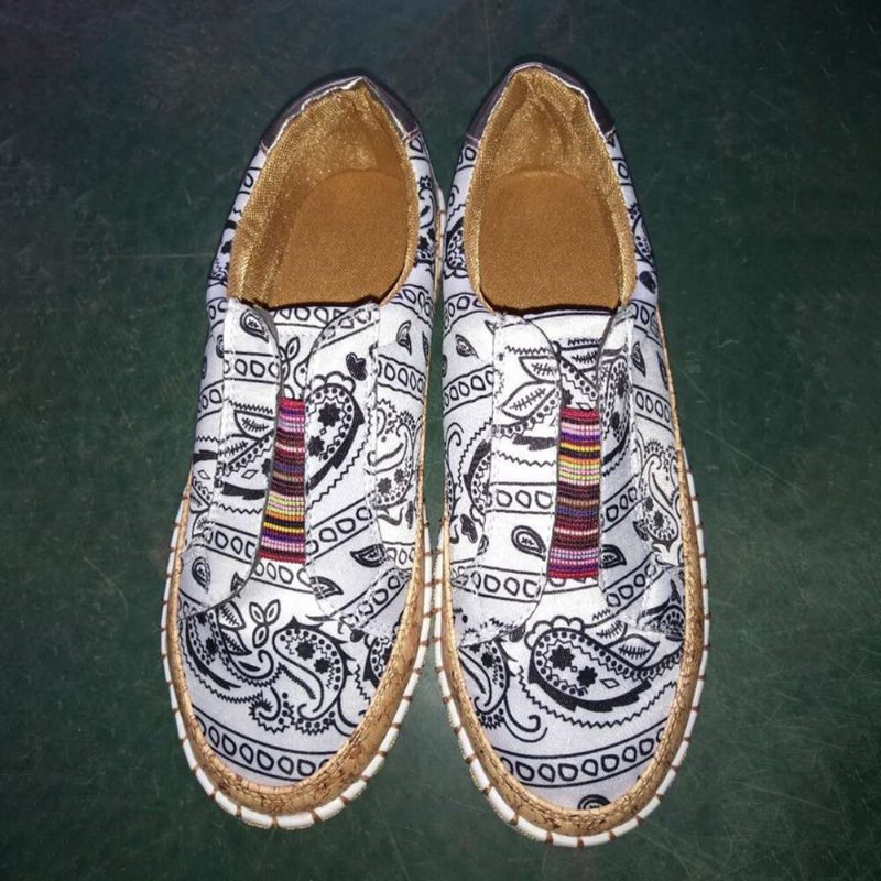 Kvinner Folkways Printing Comfy Slip On Casual Flate Sko