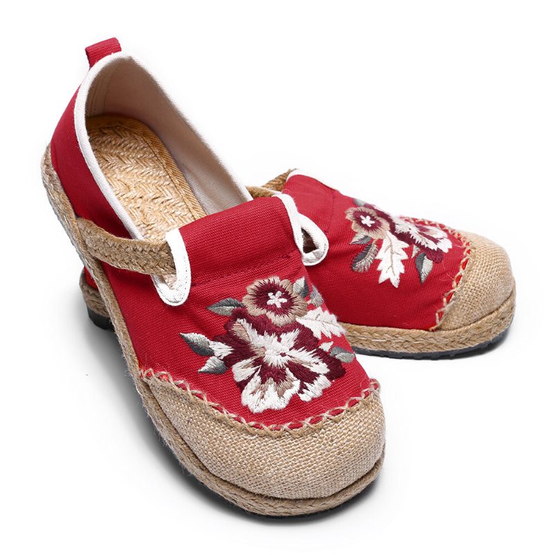 Kvinner Gamle Peking Blomster Broderi Casual Espadrille Loafers