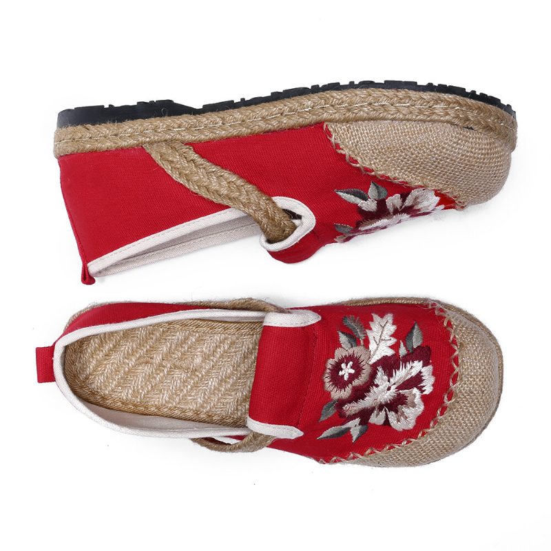 Kvinner Gamle Peking Blomster Broderi Casual Espadrille Loafers