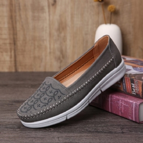 Kvinner Hand Stricing Hollow Comfy Massasje Pustende Casual Flats