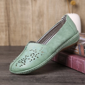 Kvinner Hand Stricing Hollow Comfy Retro Casual Slip On Flats