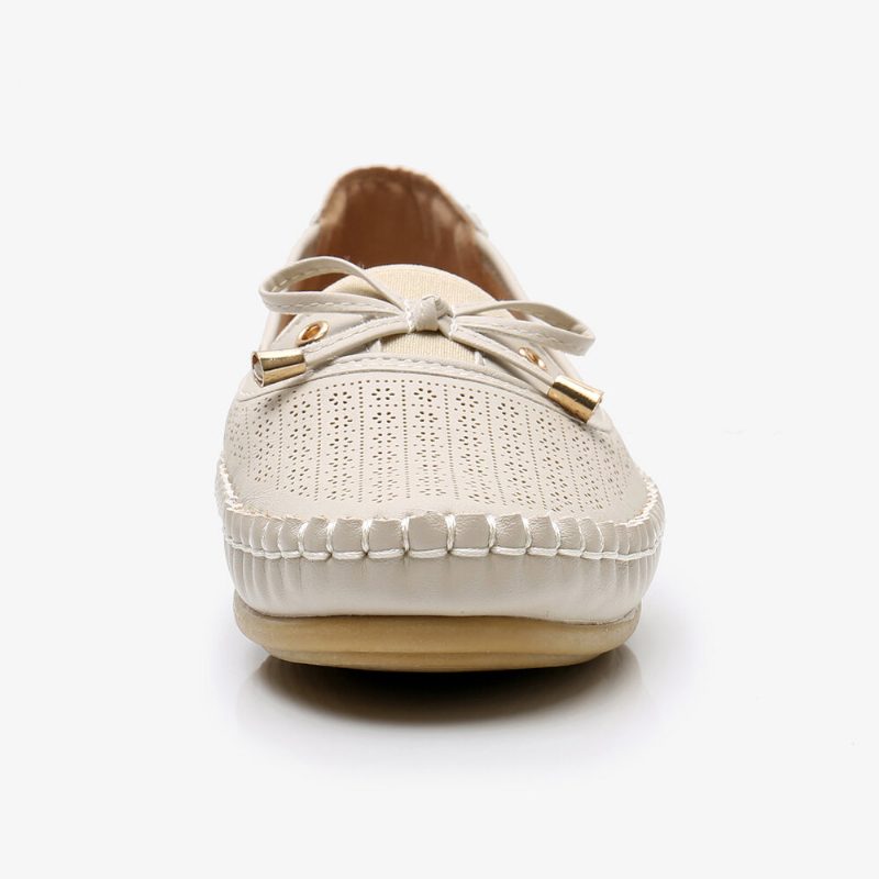 Kvinner Hollow Out Bue Knot Myk Såle Slip On Casual Flats