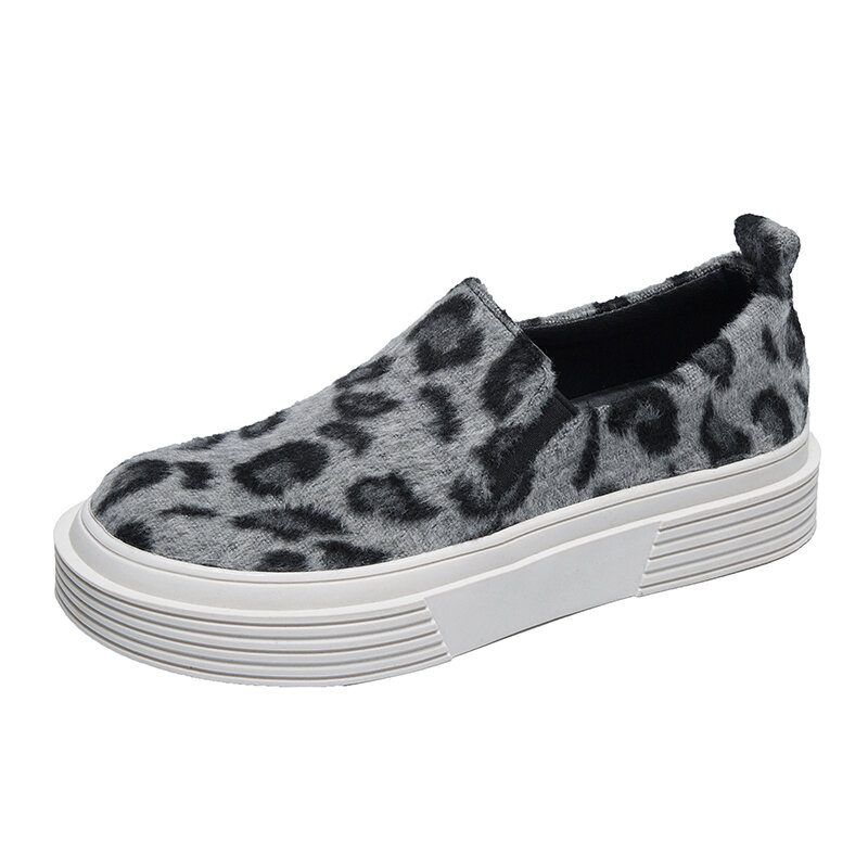 Kvinner Large Size Leopard Semsket Sklisikker Comfy Casual Flats