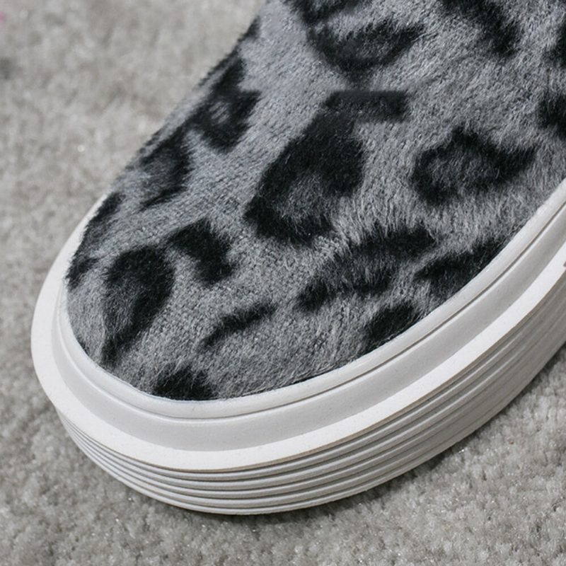 Kvinner Large Size Leopard Semsket Sklisikker Comfy Casual Flats