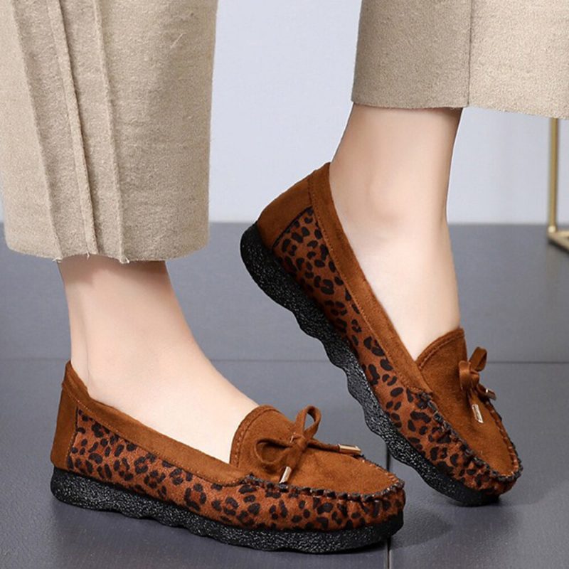 Kvinner Semsket Bowknot Comfy Non Slip Casual Loafers