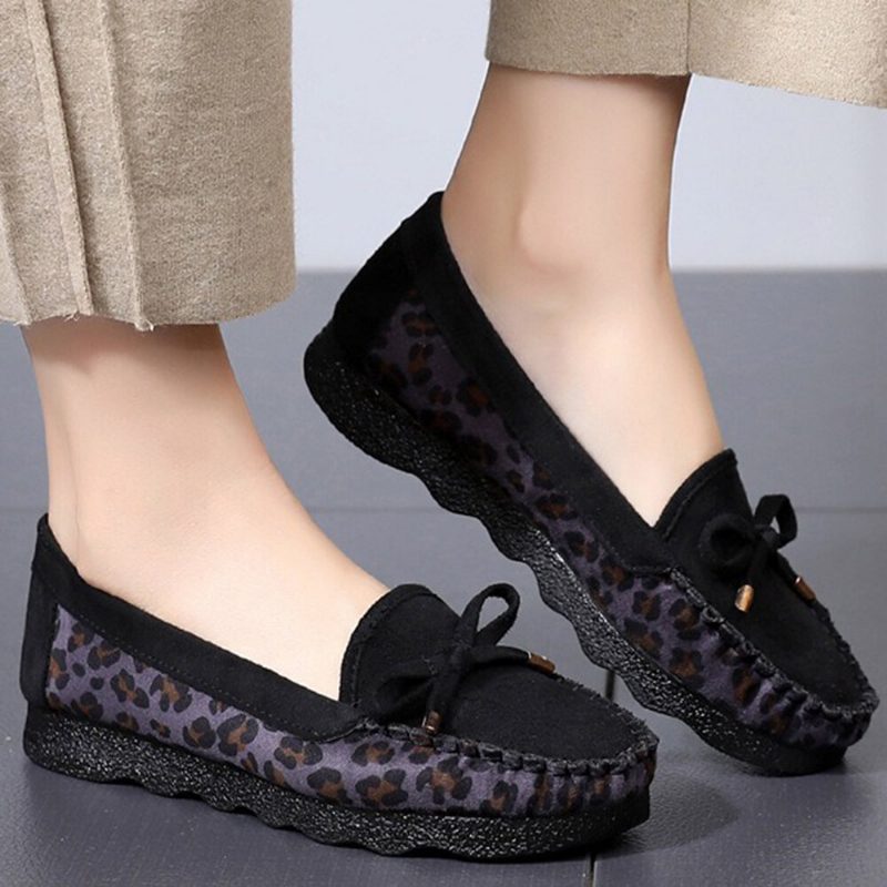 Kvinner Semsket Bowknot Comfy Non Slip Casual Loafers