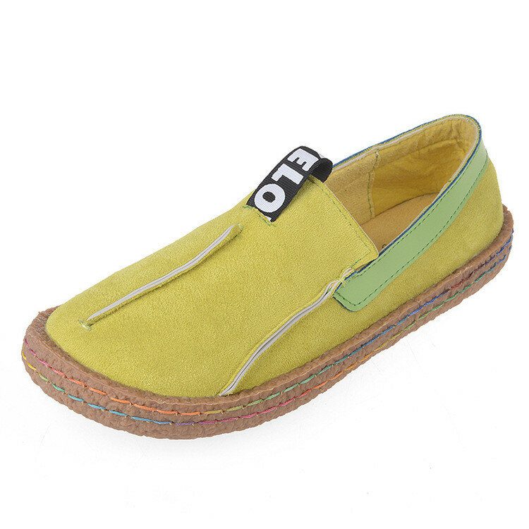 Kvinner Sømmer Myk Såle Rund Tå Slip On Casual Flats Loafers