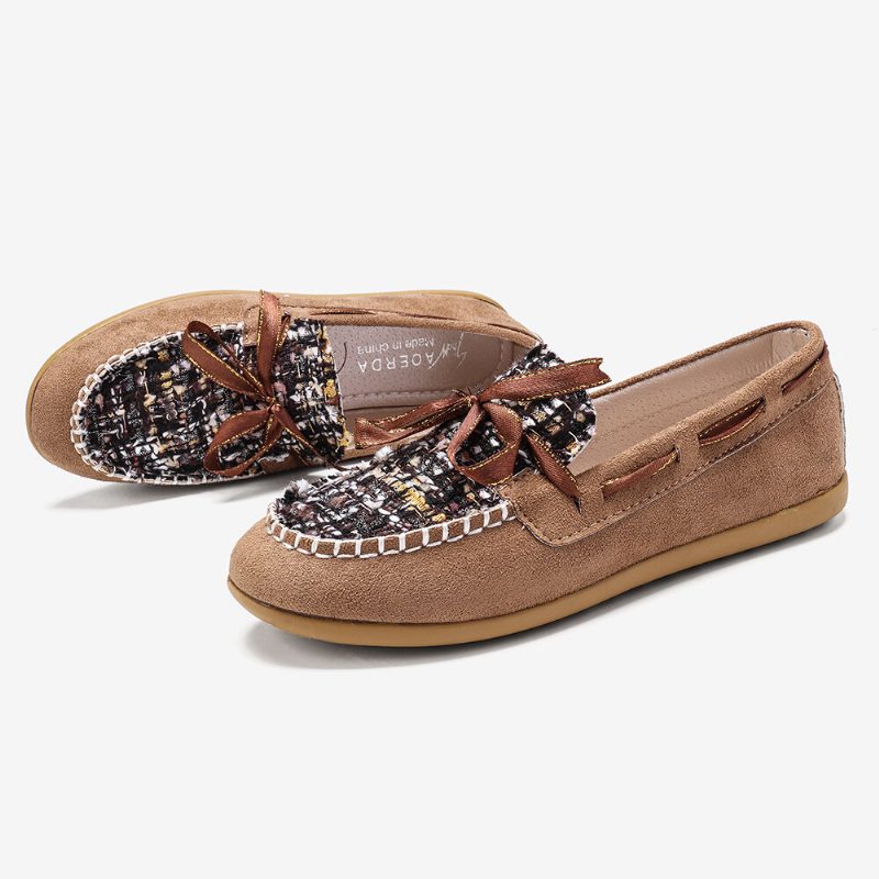 Kvinner Sommerfuglknute Dekor Liten Duft Vind Komfortabel Pustende Uformell Slip On Loafers