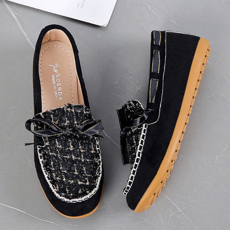 Kvinner Sommerfuglknute Dekor Liten Duft Vind Komfortabel Pustende Uformell Slip On Loafers