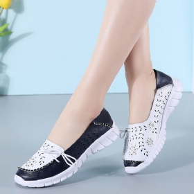 Kvinner Stricing Flowers Hollow Sports Non Slip Casual Loafers