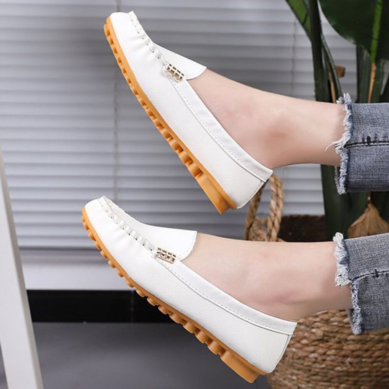 Kvinner Stricing Sklisikker Myk Såle Casual Slip On Loafers