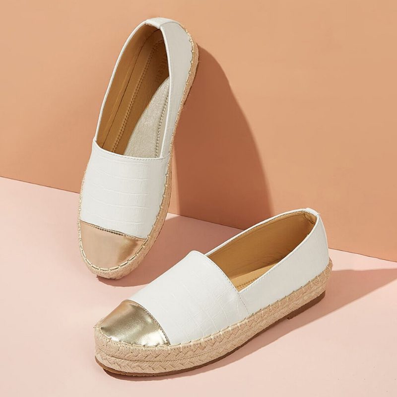 Kvinner Uformell Skjøting Slip On Espadrille Loafers Flats Fiskerens Sko