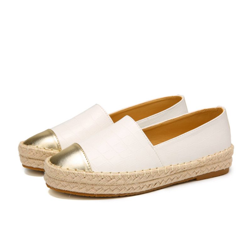 Kvinner Uformell Skjøting Slip On Espadrille Loafers Flats Fiskerens Sko