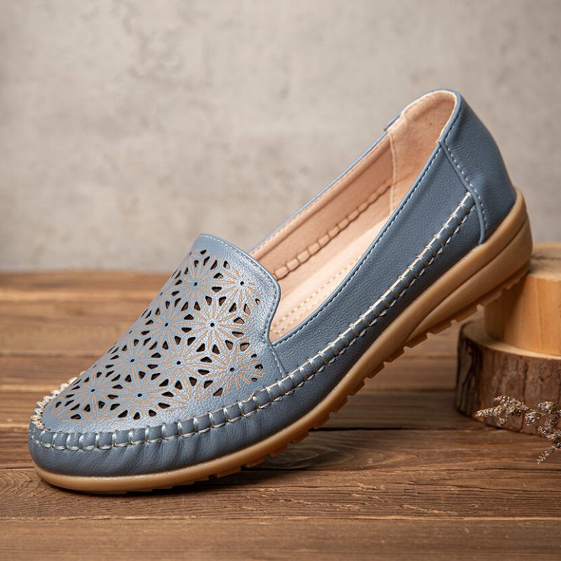 Women Floewrs Hollow Comfy Non Slip Casual Flate Loafers