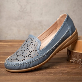 Women Floewrs Hollow Comfy Non Slip Casual Flate Loafers