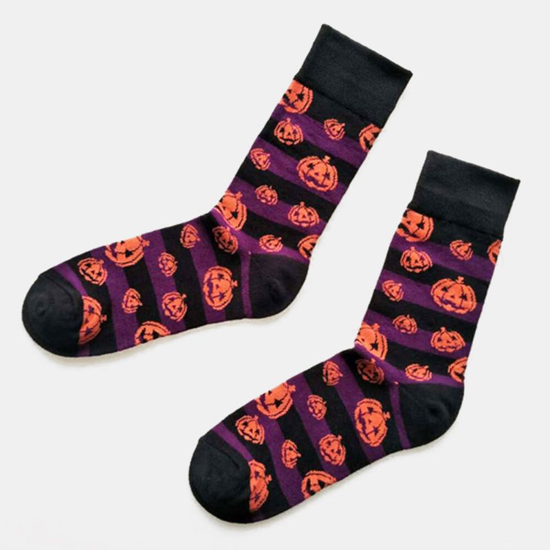 Halloween Par Sokker Cotton Pumpkin Tube Sokker