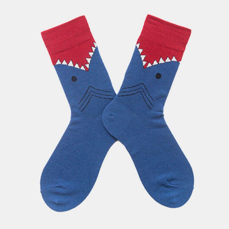 Shark Series Cotton Par Modeller Trendy Personlighet Sokker Street