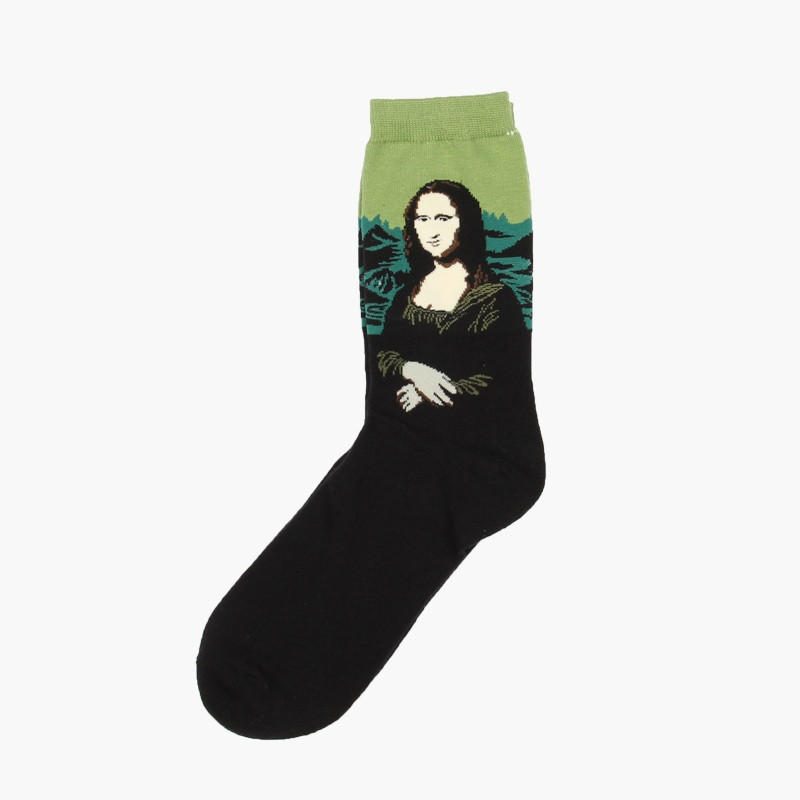 Unisex Mona Lisa Oljemaling Cotton Tube Sokker