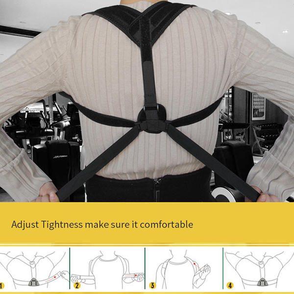 Voksen Justerbar Posture Corrector Brace Skulder Ryggkorrigering Støttebelte