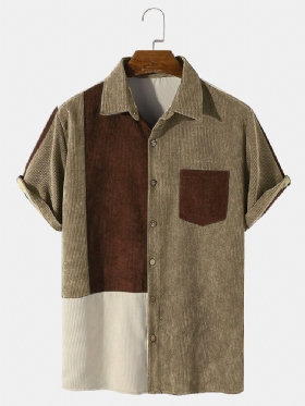 Casual Pocket Corduroy-skjorter For Menn