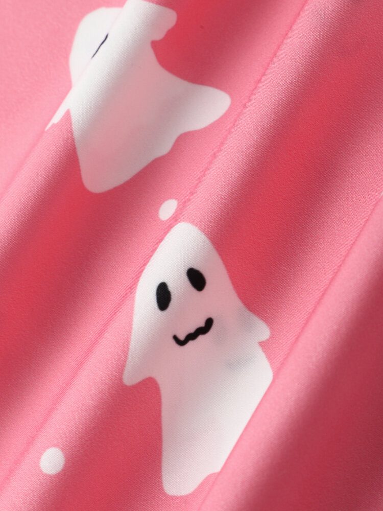 Ghost Cartoon Halloween Fritidsskjorter For Menn