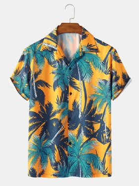 Hawaii-skjorter Med Trykk På Kokosnøtttre For Menn
