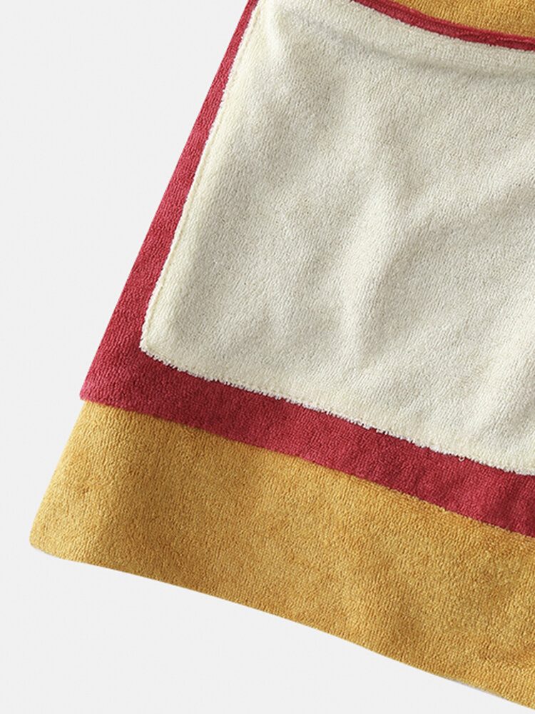 Herre Terry Cloth Towel Patchwork Cabana-skjorter