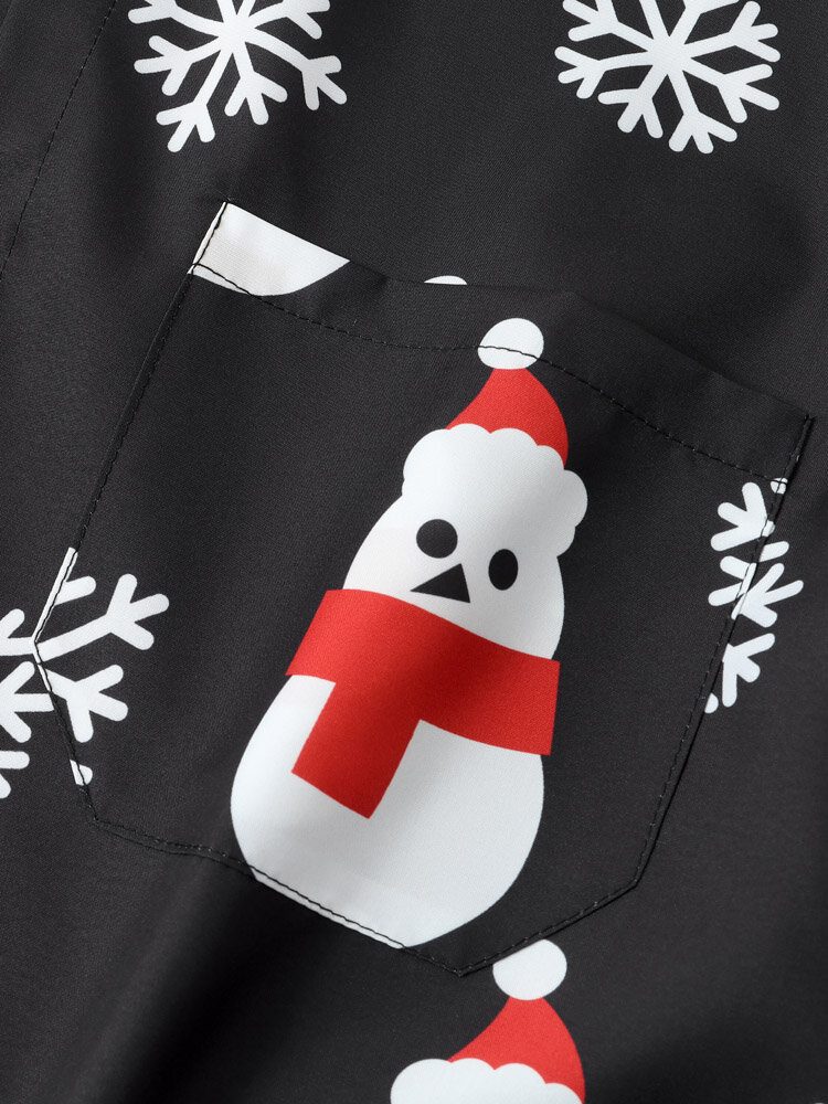 Menn Christmas Snow Man Snow Digital Printed Casual Short Shirts