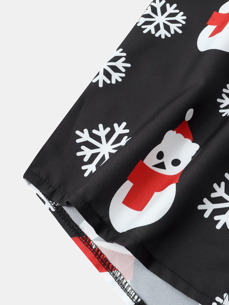 Menn Christmas Snow Man Snow Digital Printed Casual Short Shirts