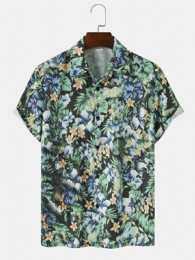 Skjorter Med Korte Ermer Fra Hawaii Med Blomstertrykk For Menn