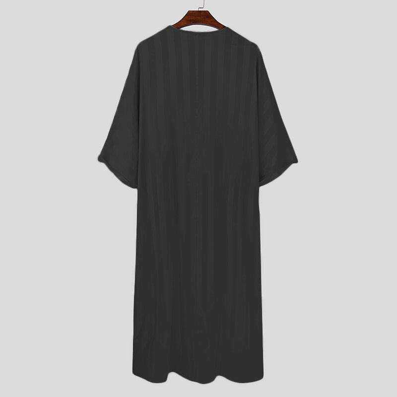 Stripete V-hals Stripete V-hals Glatt Lange Casual Robe-skjorter