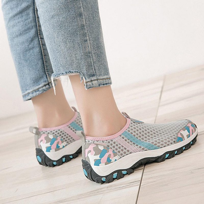 Casual Mesh Pustende Walking Sneakers Slip On Damesko