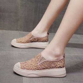 Dame Casual Floral Brodert Lace Sneakers