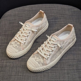 Dame Casual Snøre Espadrilles Comfy Pustende Mesh Joggesko